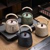 Teapot Ceramic Stone Ceramic Beam Lifting Pot Household Retro Japanese Kung Fu Tea Set Single Pot Handmade Teapot