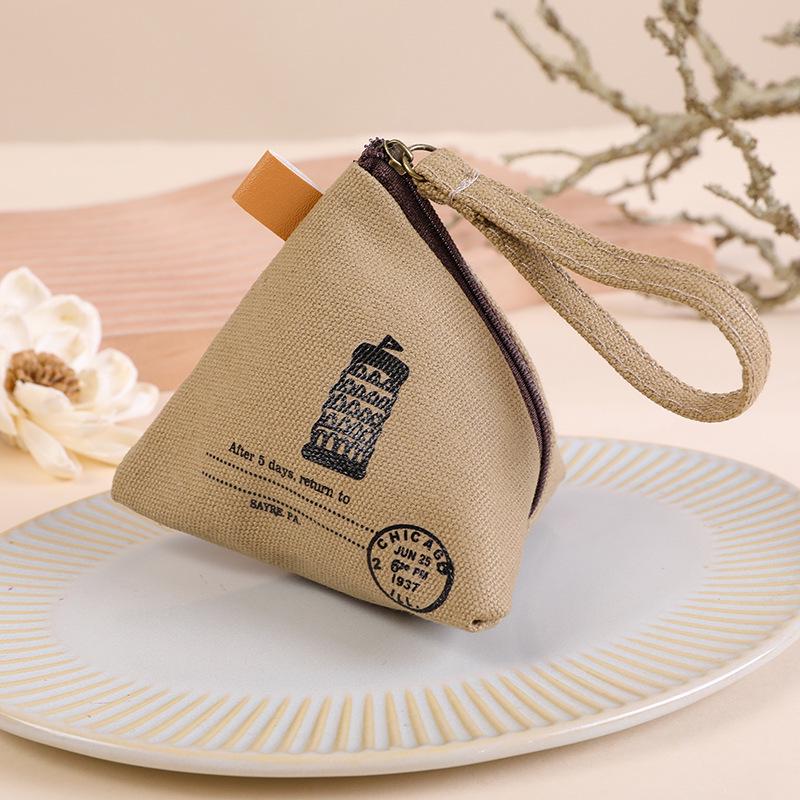 

Холщовый кошелек для монет Zongzi - Милый ретро корейский кошелек и держатель для ключей в подарок