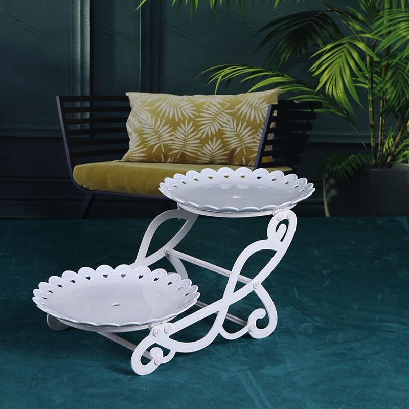Nordic Dessert Rack Plastic Material Party Dessert Table Decoration Food Fruit Plate White Birthday Party Beautiful Cake Stand