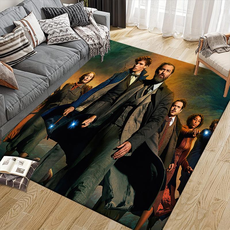 Fantastic Beasts Character Poster Square Area Rug, Non-Slip Floor Mat for Home Office, Perfect Gift for Fans.chl