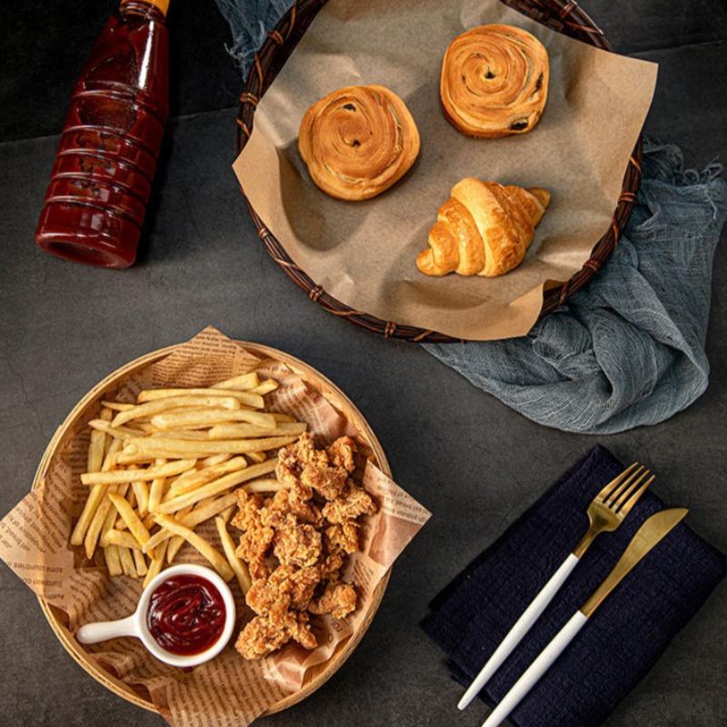 Newspaper Printing Sandwich Wrapping Paper Food Specific Oil Proof Papers French Fries Hamburgers Fried Chicken Bread Pizza Plates Paper Pads