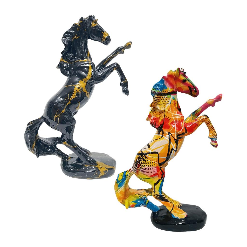 Rzeźba Konia Nowoczesna Żywica Kolekcjonerska Statuetka Zwierzęcia Ozdoba na Stół na Kominek Półkę na Książki Półkę w Salonie Dekoracja Domu