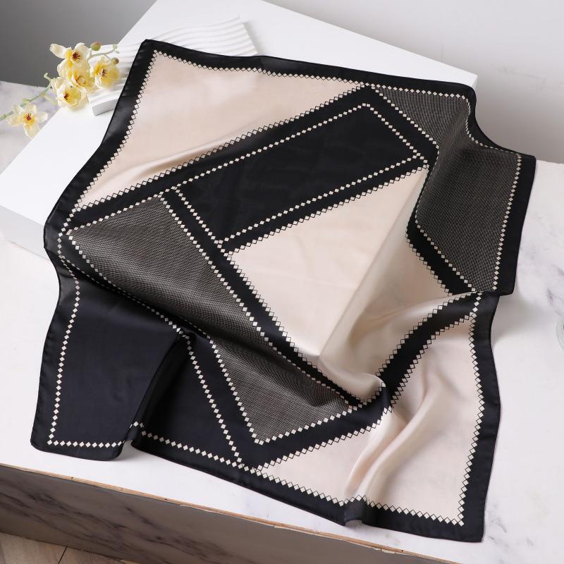 Silk Women's Square Scarf - Chinese Style Headscarf for Spring, Summer, Autumn - Neck Protection & Warmer - Elegant Thin Mom Style