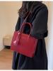Red Handheld Tote Small Bag For Women 2024 New Trendy One Shoulder Crossbody Large Capacity Simple Versatile Commuter Bag