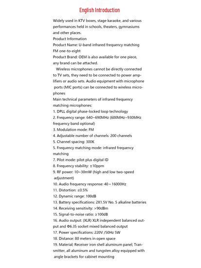 Wireless One-to-Eight Conference Microphone System