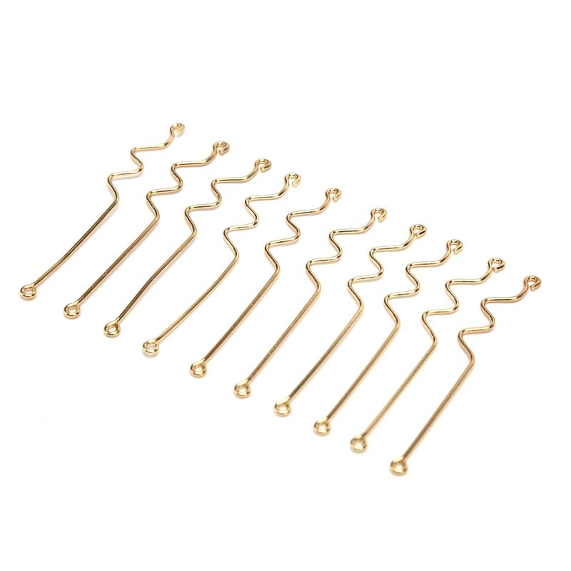 10Pcs/Set Copper Curve Connecting Rod Charms Diy Making Earrings Jewelry Crafts