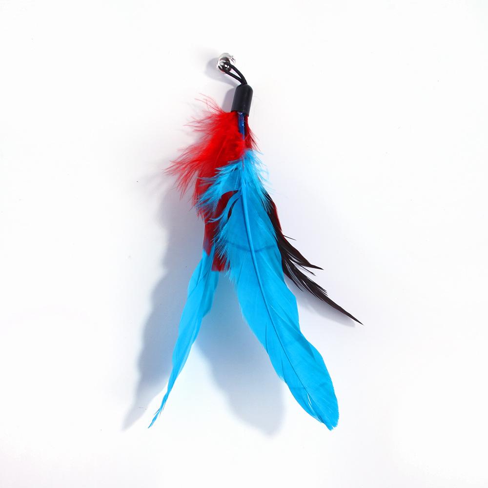 Cat Feather Toy Accessories False Mouse Worm Toy with Bell Kitten Cat Toys Interactive Replacement Refill Foam Ball Training