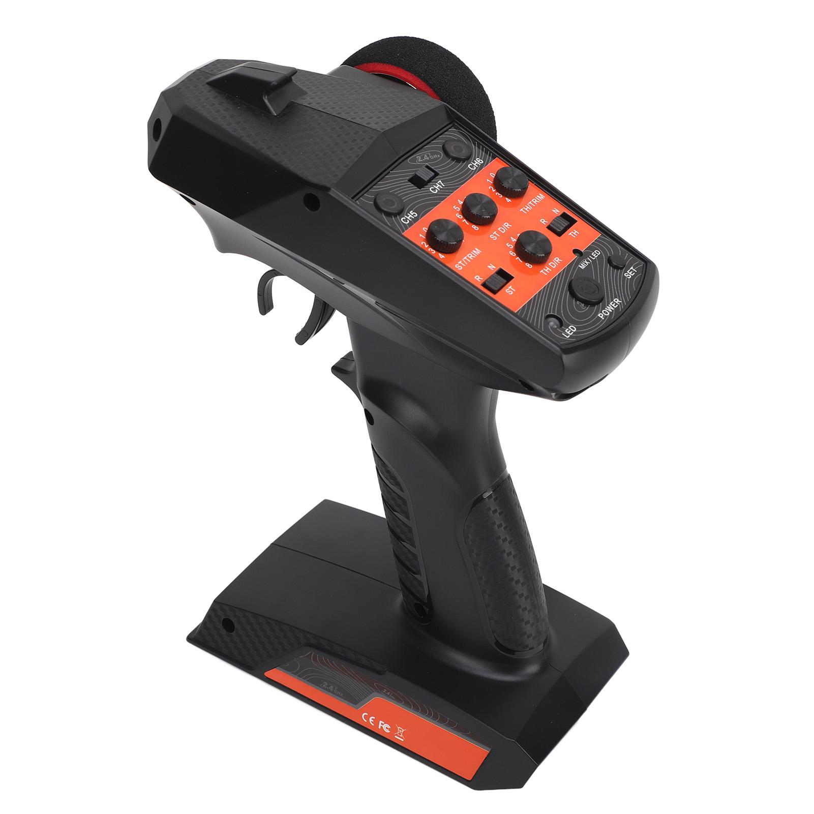 

2.4G 7CH Radio Transmitter Remote Controller with Receiver 7 Channels Remote Controller for RC Car Boat Black