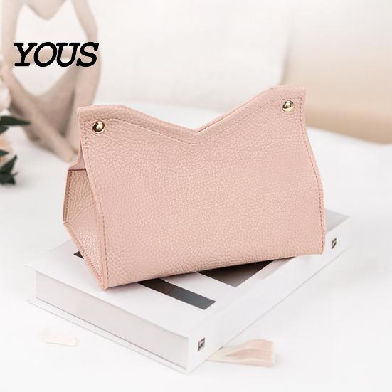 Stylish Leather Tissue Box Box, Easy Open Waterproof PVC Design, Simple Long-lasting Container Style Durable Anti-Crack Dispenser for Home