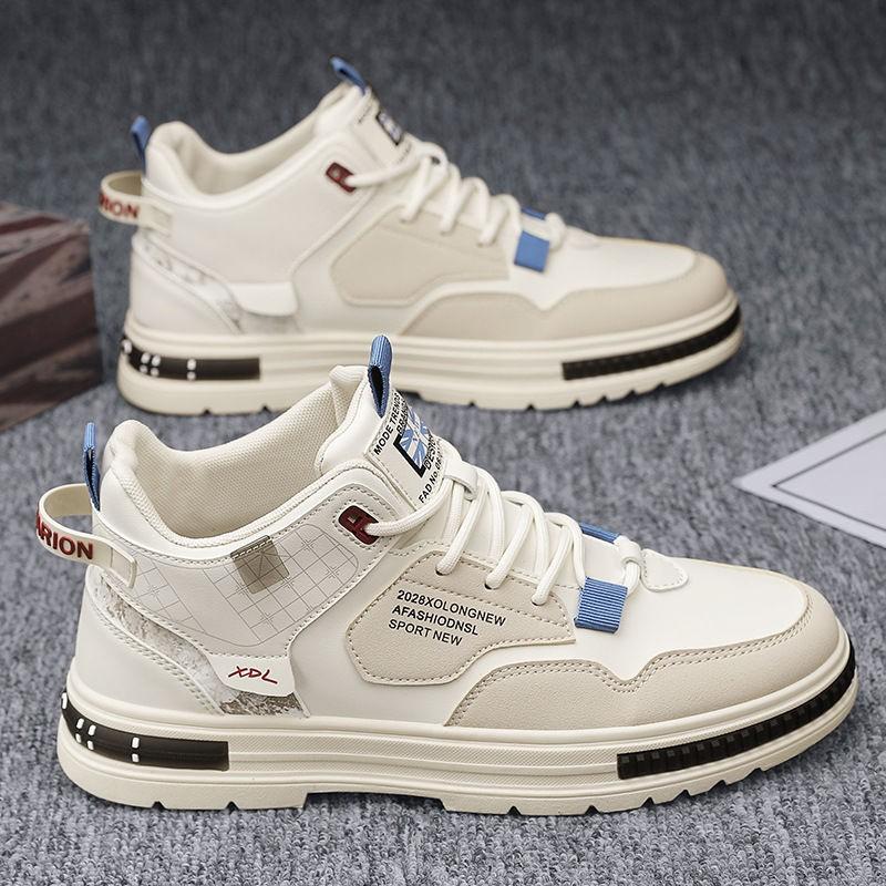 High-top men's shoes 2024 new summer sports and leisure board shoes breathable Korean version thick-soled heightening medium-top small white tide shoe