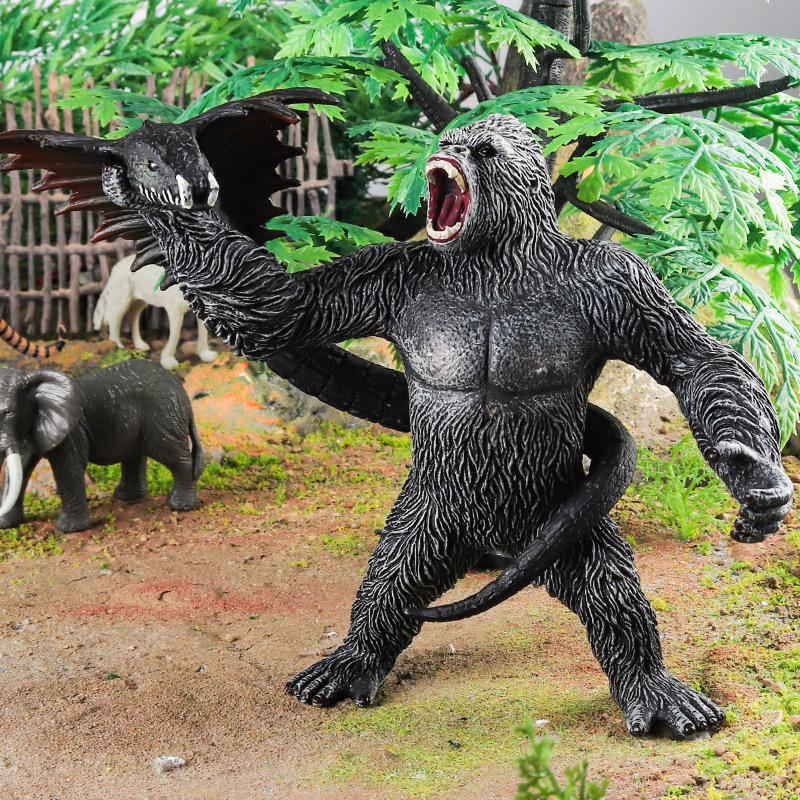 Large Realistic Dinosaur and Gorilla Toy Model Set