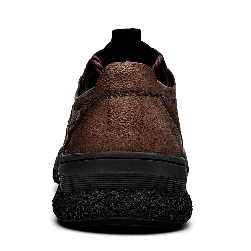 Sapatos masculinos de couro genuíno para caminhada, calçados casuais para atividades ao ar livre