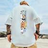 2023 Summer New Print Retro Wash 100% Pure Cotton Harajuku T-shirt 2023 Street Clothing Hip Hop Men's Street Fitness Clothing