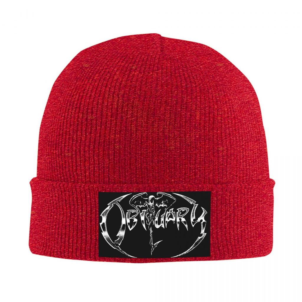 Obituary Band Logo Death Metal Trucker Warm Knitted Cap HipHop Bonnet Hat Autumn Winter Outdoor Beanies Hats for Men Women Adult