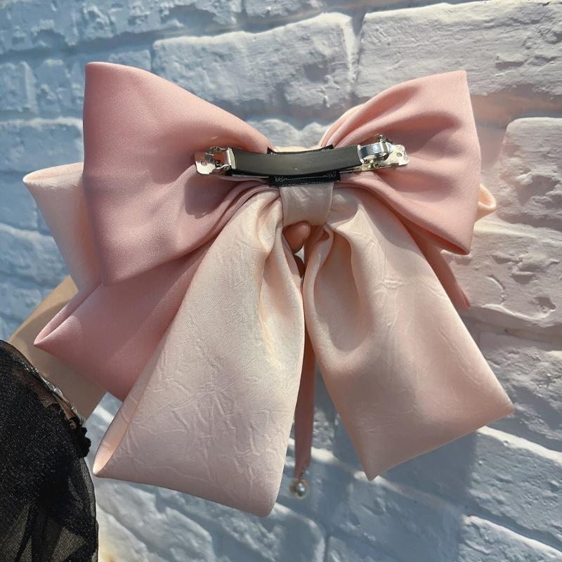 Elegant Purple Hair Bows Clip With Long Ribbon Fashion Headdress Hairpieces Barrette Hairpin For Women And Girls
