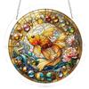 Elegant Suncatcher Kit with Hanging Chain DIY Stained Glass Decoration Non-Fading Round Window Puzzle Decor for Room Wall Art