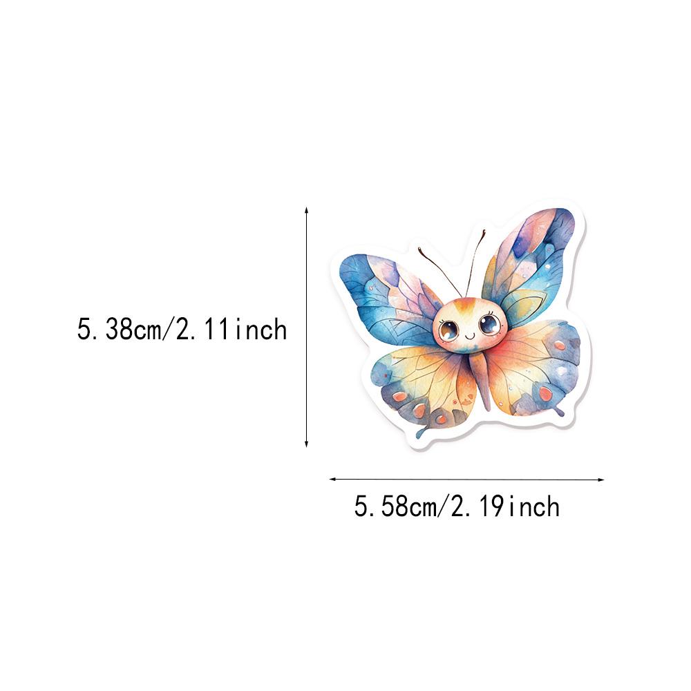 50PCS Cute Watercolor Diverse Animal Graffiti Stickers Cartoon DIY Skateboard Mobile Laptop Decoration Reward Stickers Toy