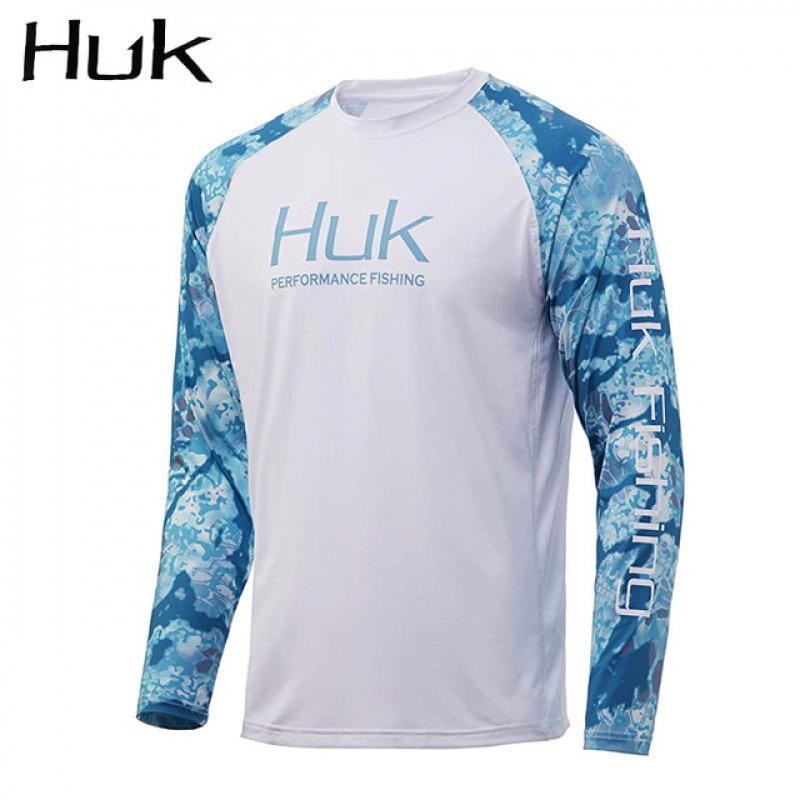 Мужская легкая рыболовная рубашка HUK с длинным рукавом из молочного шелка, быстросохнущая XXL