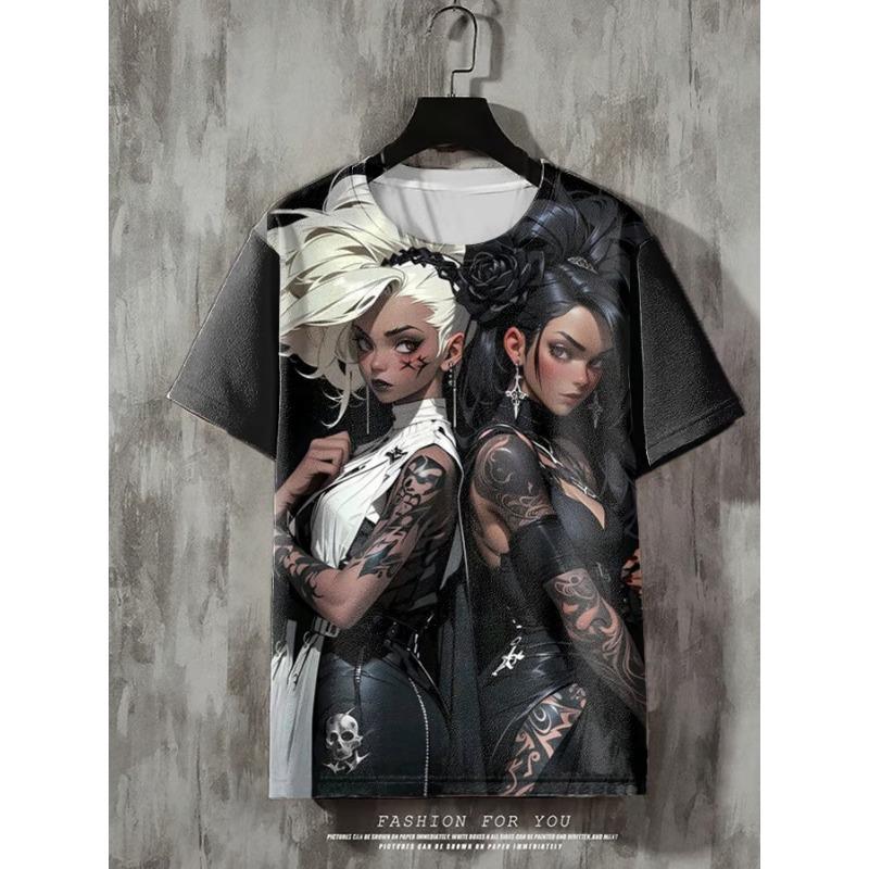 

New 3d Anime Character Print T-Shirt For Men Summer Casual Men s T-Shirt Street Trend Tops 6XL