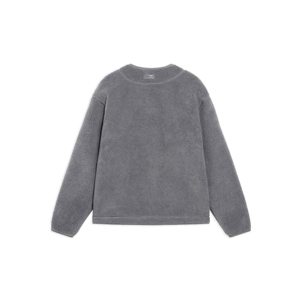 Li Ning CF Suo Solid Color Pocket Printed Single-Breasted Casual Cotton Jacket Unisex Jacket Slate-Gray AJMS125-3