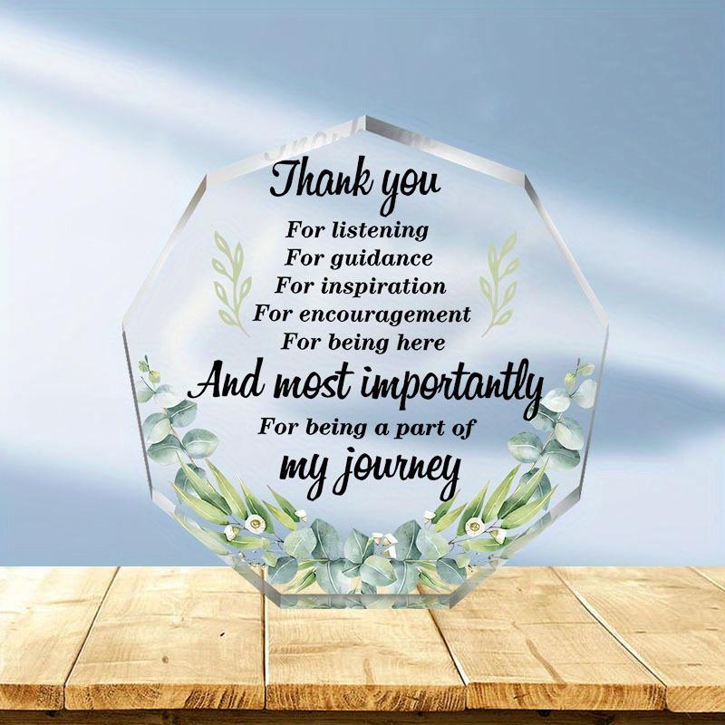 

Heartfelt Thank You Gift Keepsake - Decorative Plaque with Floral Design & Inspirational Message, Hexagonal Tabletop Decor for Home, Birthdays, Theme 10*10cm