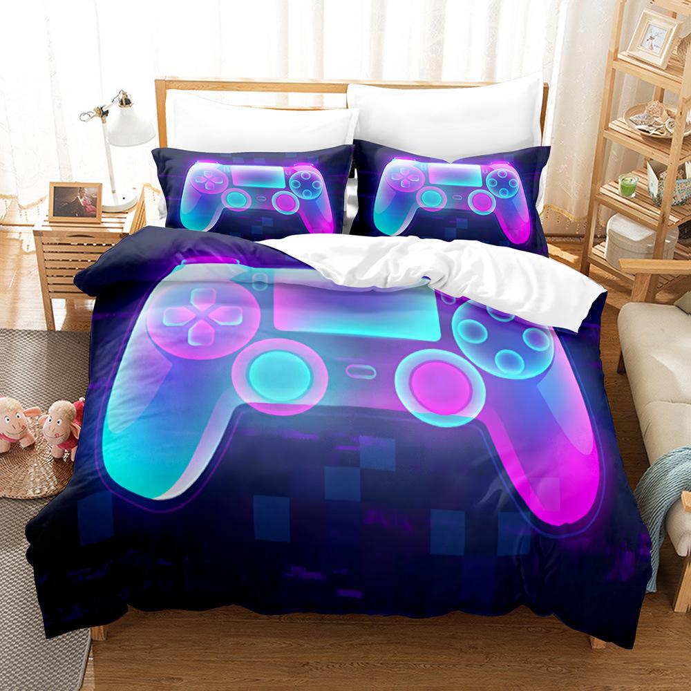3D Digital Printing Three-Piece Quilt Cover Gamepad Three-Piece Set