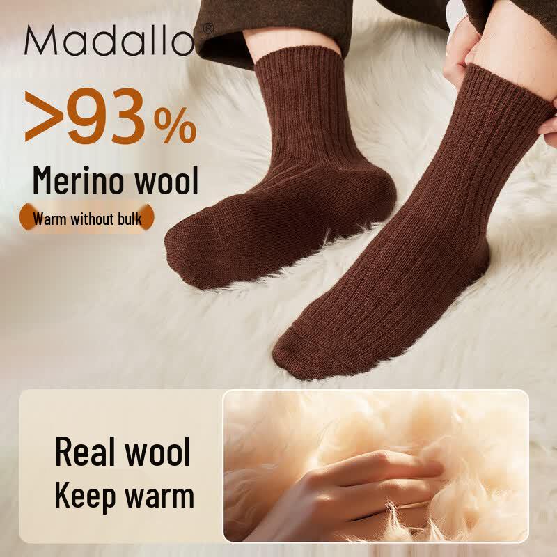 Men s 93% Wool Blend Thermal Mid-Calf Socks One Size