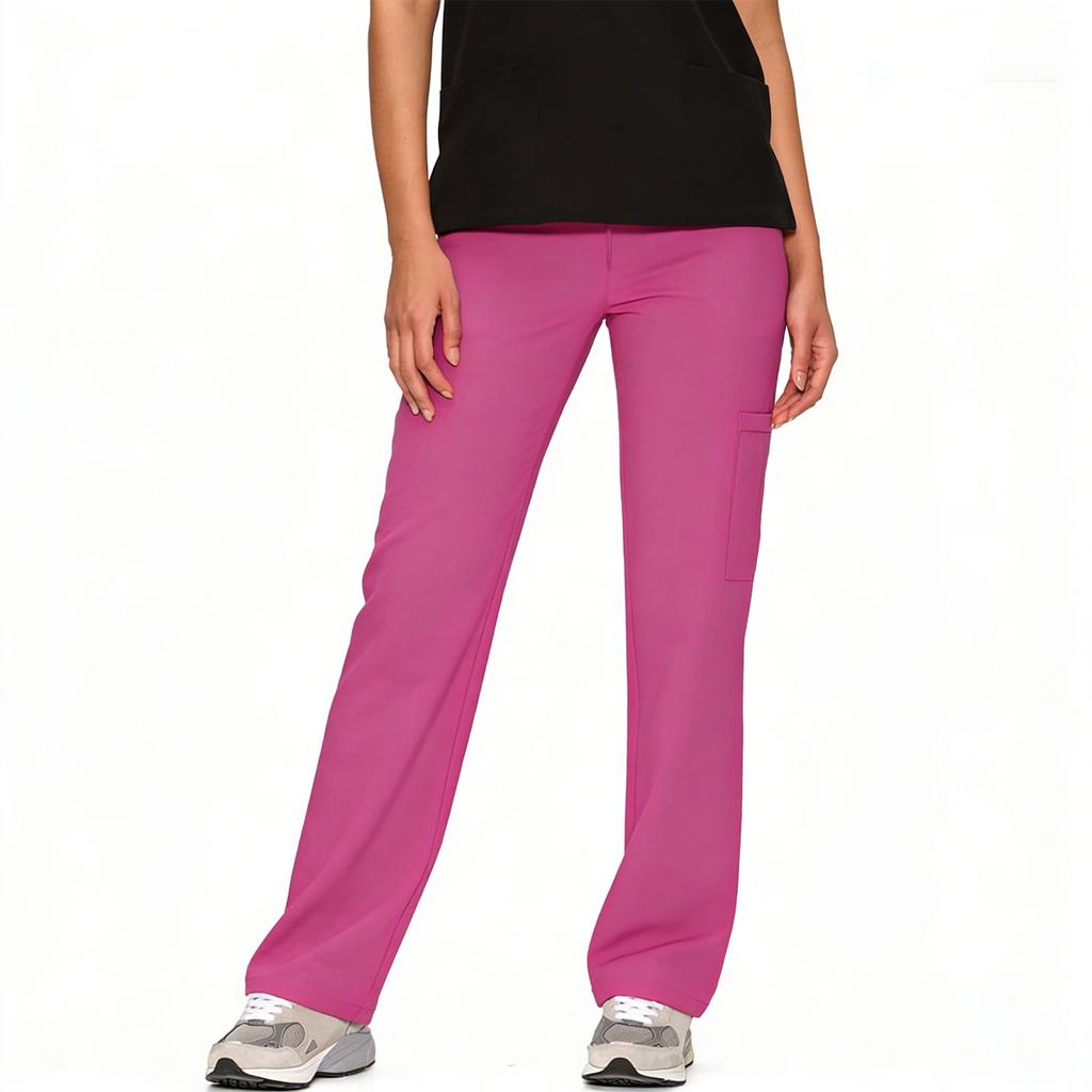Women Straight Leg Mid Rise Trousers with Flat Front Design for Casual and Suitable for Daily Use