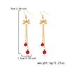 Trendy Christmas Tree Bell Tassel Drop Earrings for Women Colorful Xmas Bells Star Long Tassel Earring New Year Jewelry Gift