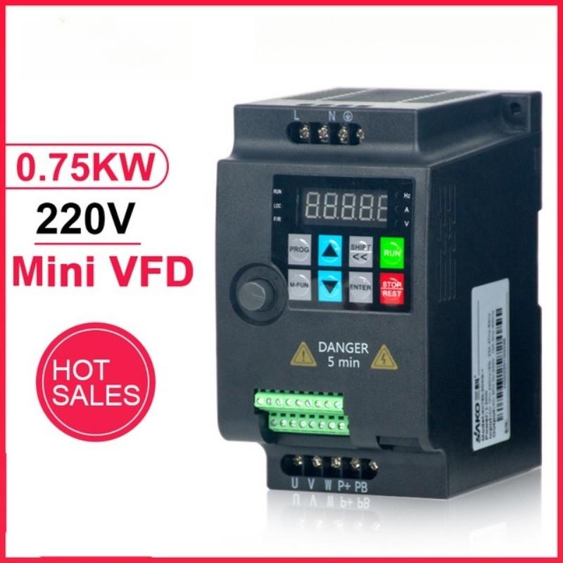 Mini VFD INVERTER 220V 0.75KW/1.5KW/2.2KW 1HP Variable Frequency Drive Converter for Motor Speed Control