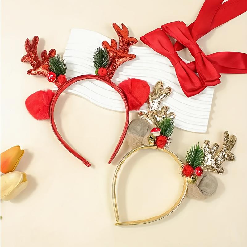 1PC Christmas Headbands Gift Xmas Hair Accessories Headband Cosplay Girls Reindeer Antlers Hairband Merry Christmas Decorations