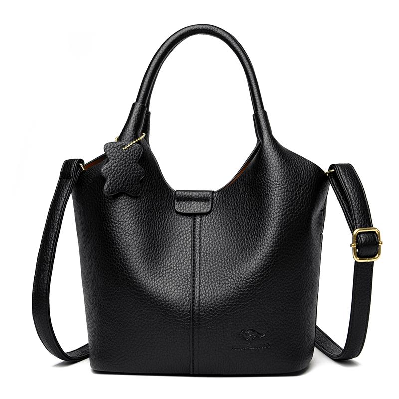 Women's vintage PU leather shoulder bag  monochromatic  simple style  feminine bag  crossbody bag