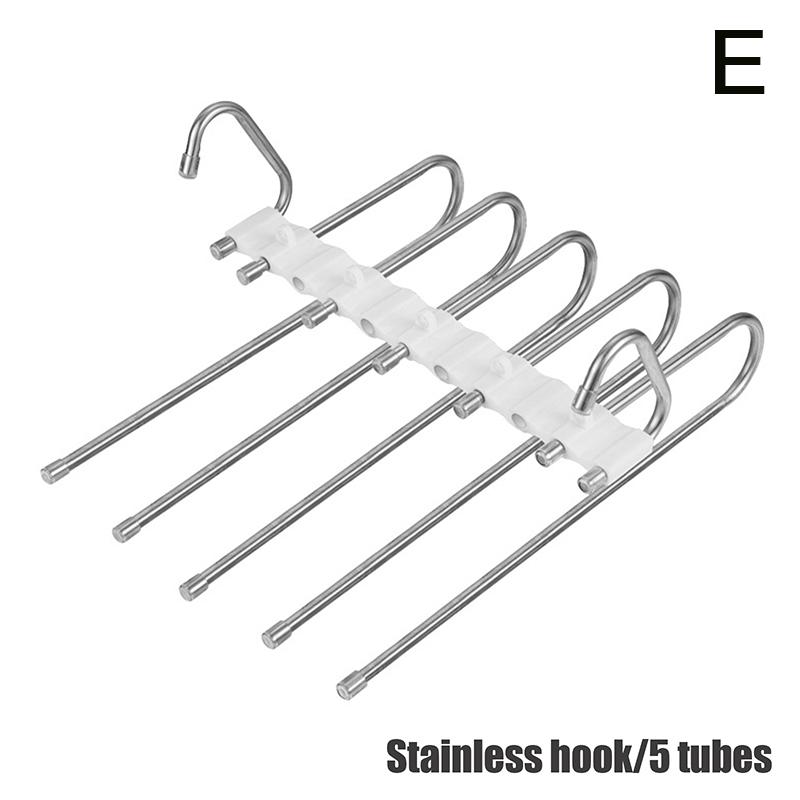 Sammenleggbare magiske buksehengere 5/9 lag rustfritt stål plassbesparende klesstativ organizer for garderobe jeans bukser skjerf