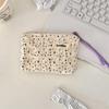 410111 small cosmetic bag, fresh and small floral portable makeup storage bag, clutch bag, zipper lipstick storage.