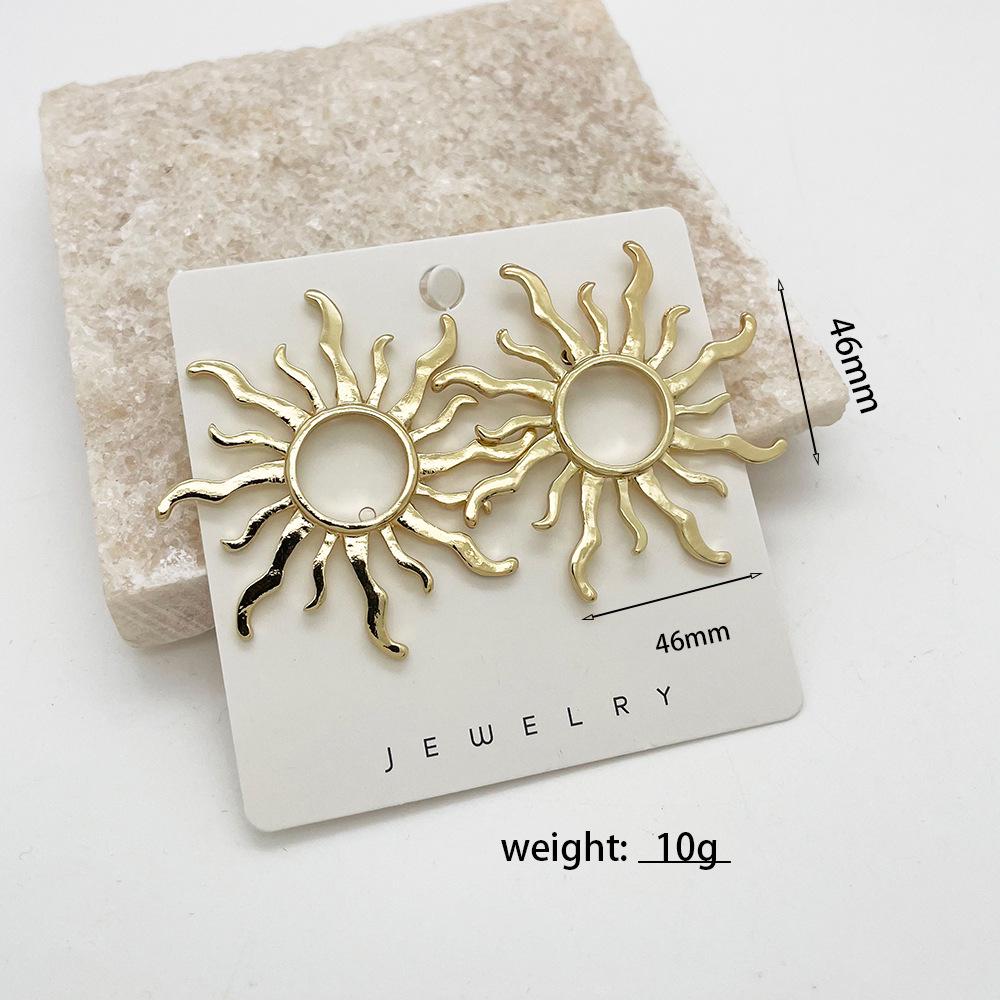 High-End Retro Sunflower Statement Earrings – Fashionable European Design with Exaggerated Dangle and Stud Options