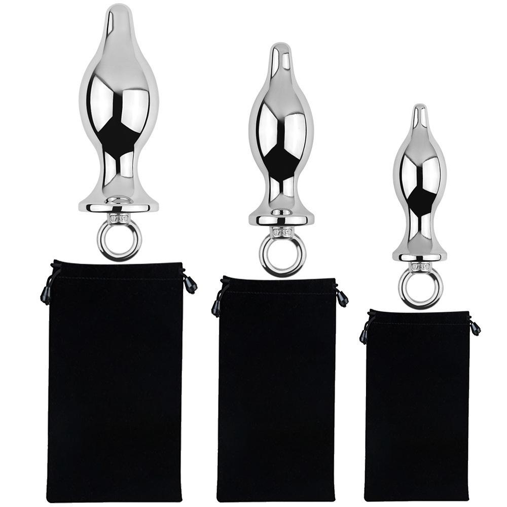 Metal Silver Lifting Ring Butt Plug Back Court Anal Expansion Pull Ring Anal Plug Butt Plug Alternative Adult Supplies Anal Bolt
