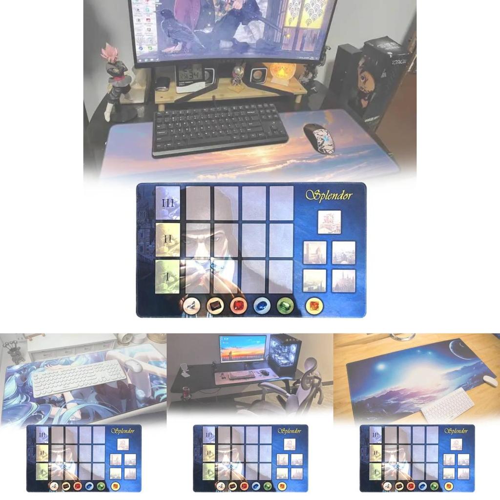 Gem Splendor Bordspelmat Met Harsoppervlak Voor Kaartspelers En Spelenthousiasten