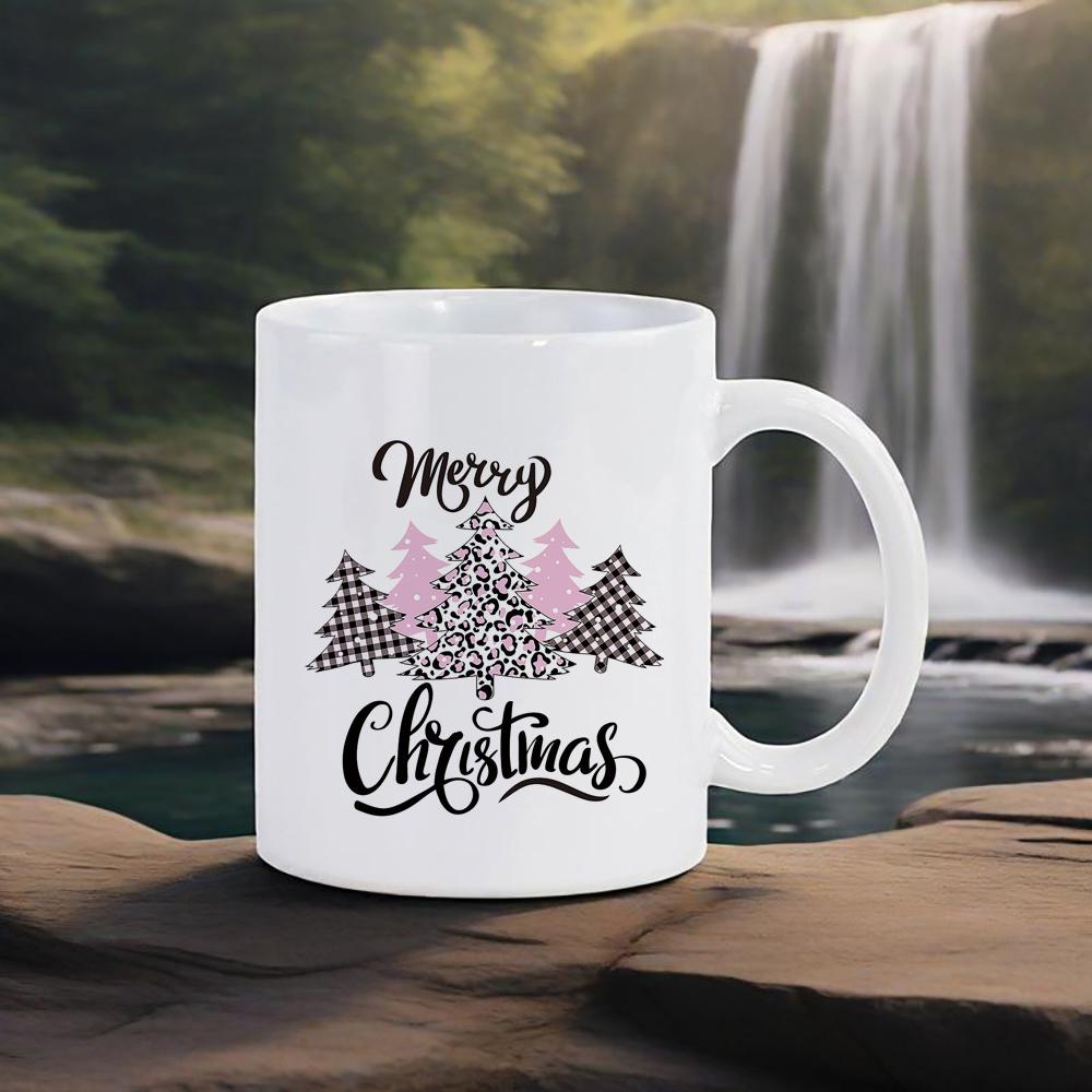 Coffee Mug Handwriting Merry Christmas Ceramic Mug Xmas Colors Love Water Cup For Milk Juice Cola Lovely Festive Gift Funny Cups
