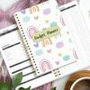 1PC A5 Budget Planner Book with Pastel Rainbow Design, Monthly Expense Tracker, Spiral Binding, Thick No-Bleed Pages