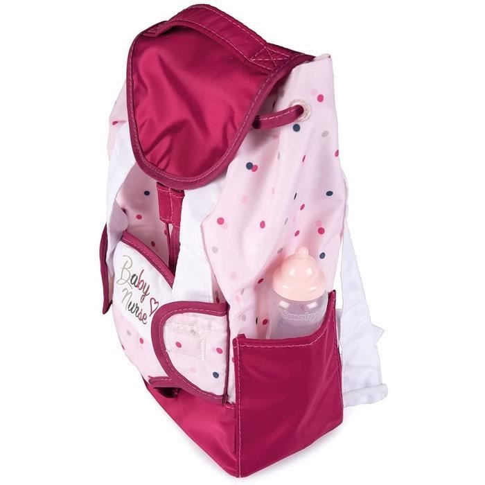 Sac à Dos Porte-Bébé et Porte-Biberon Smoby Baby Nurse - Rose - Pour Enfant de 3 ans et plus