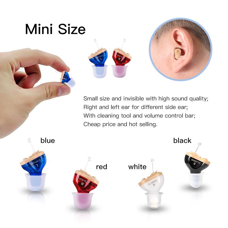 Invisible CIC Hearing Aid for Seniors with Hearing Loss - Sound Amplifier and Accessories