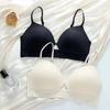 Women Underwire-Free Seamless Bra Women's Black Casual Comfy Fabric Plain Bra