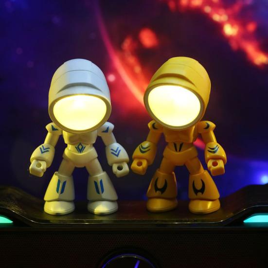 Bewegliches Roboter-Nachtlicht LED-Schreibtischlampe mit flexiblem Arm Kabellos Tragbar Deko für Büro Schlafzimmer