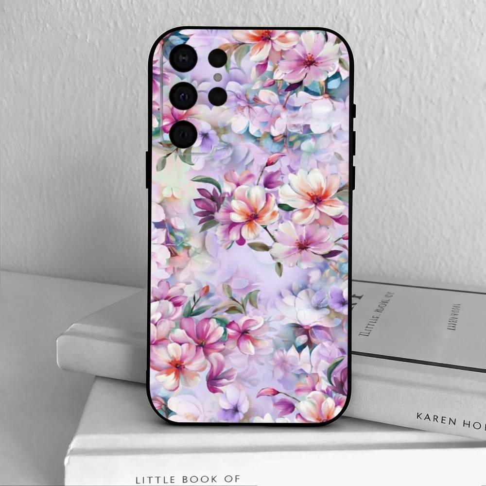 F-Flowers A-art Phone Case For Samsung S25,S24,S21,S22,S23,S30,Ultra,S20,Plus,Others Soft Black Cover