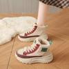 Women's Winter Fashion Casual Trend With Plush Insulation High Top And Height Increasing White Shoes