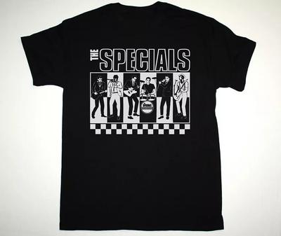 T-SHIRT NERA UNISEX IN COTONE GRAFICA THE SPECIALS BAND Top T-shirt Uomo Donna Tutte le Taglie S-4XL