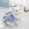 Knitted Pet JK Plaid Skirt Kawaii Dog Dress School Uniform Cat Clothes  Small Medium Dogs