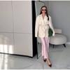 Women's Spring/summer 2025 New Fashion Printing Loose Suit Collar Lace-up Waist Suit Jacket