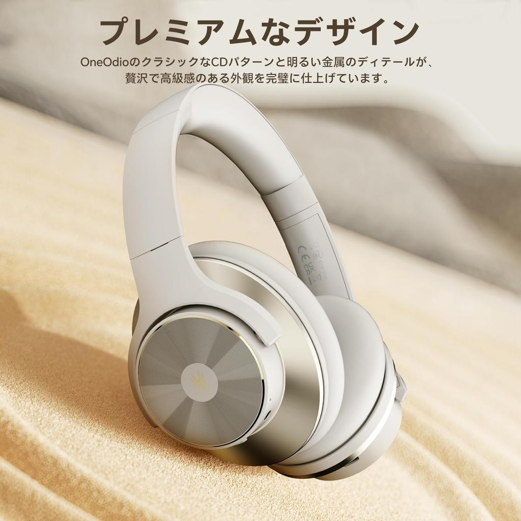 OneOdio A10 Wireless Active Noise Bluetooth Headphones with Up To 62 Hours of Ambient Sound Deep Audio Fast White Headphones, Cancelling, Over-Ear