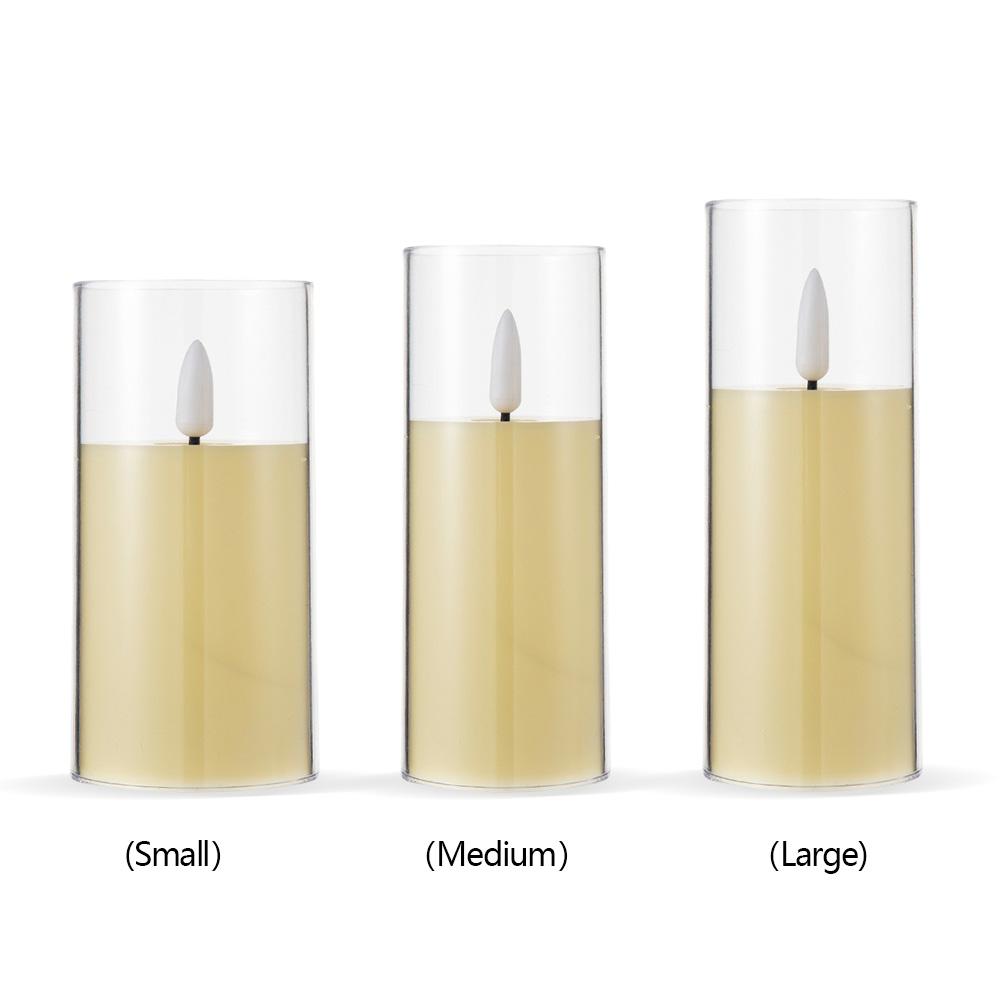Flameless Candles Acrylic Pillar Candle Soft Light Battery Operated Flickering Candle for Romantic Ambiance